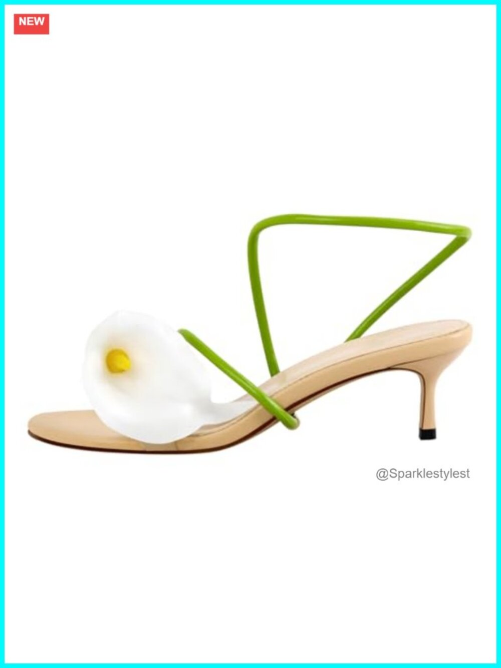 Kitten Heels Women Dressy Slingback Floral Wedding Party Shoes Open Toe